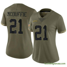 Womens Kansas City Chiefs Trent Mcduffie Olive Limited 2022 Salute To Service Kcc216 Jersey C3116